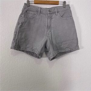 Abercrombie & Fitch Grey Denim High Waisted The Dad Shorts